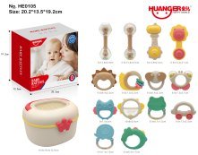 Cute Teether Rattle (14PCS)+ Draining Storage Box