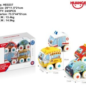 Baby Cartoon Soft Cloth Car (4 Style 4 Wheel Cars