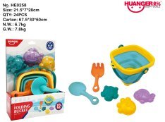 Folding Bucket + Bath Beach Toy (5PCS