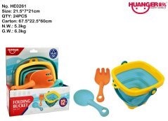 Folding Bucket + Bath Toy (2PCS