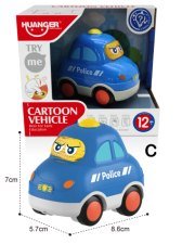 Fun Light & Sound Friction Cartoon Car Single Pack -C Style (Police Car