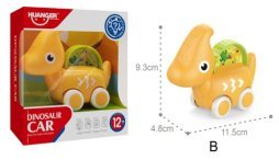 Cartoon Dinosaur Friction Car (Yellow Parasaurolophus)-B Style
