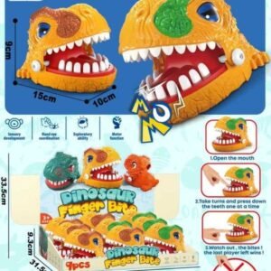 English version bite sized dinosaur prank toy, children's decompression finger board game toy (with witch sound effect),