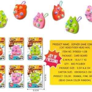 Educational Decompression Pop Toy Handheld Whack-a-mole Handheld Game Owl + Tiger (2 Style Mixed
