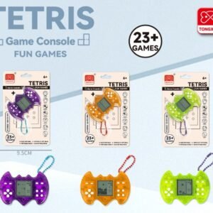 Mini Educational Tetris Handheld Game Controller-shaped Bead Chain Pendant (2xAG13 Batteries, Battery Included