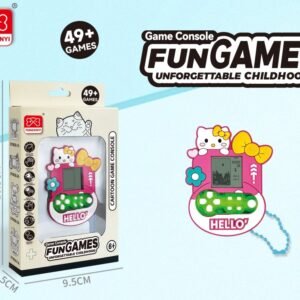 Educational Mini Cartoon Educational Tetris Game Lucky Cat Bead Chain Pendant (2xAG13 Batteries, Battery Included