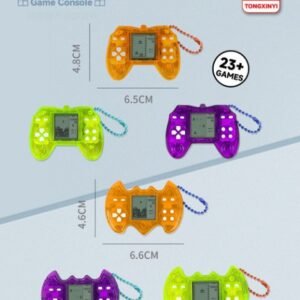 Educational Mini Cartoon Tetris Handheld Game H Cat Bead Chain Pendant (2xAG13 Batteries, Battery Included