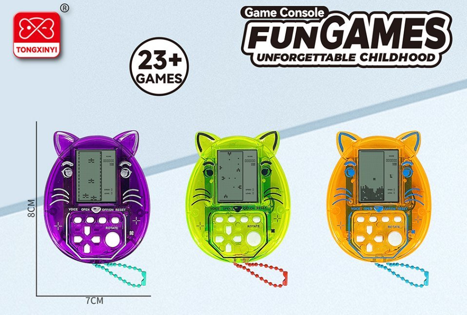 Medium Screen Owl -Shaped Educational Tetris Handheld Game (2xAG13 Batteries, Battery Included