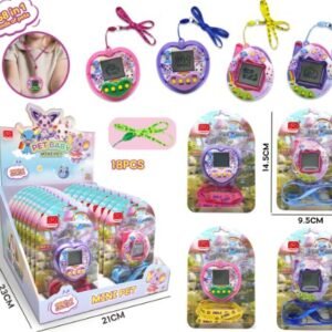 Virtual Pet Handheld Game (2 Styles Mixed) Keyring (2xAG13 Batteries, Battery Included