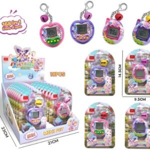 Virtual Pet Handheld Game (2 Styles Mixed) Rope Pendant (2xAG13 Batteries, Battery Included